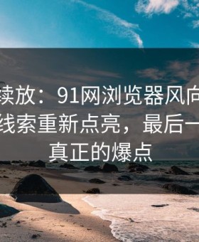 有料继续放：91网浏览器风向明显不对，旧线索重新点亮，最后一页才是真正的爆点